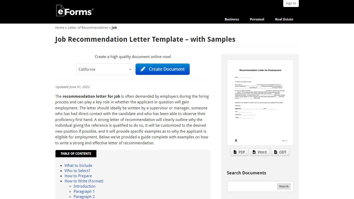 Job Recommendation Letter Template – with Samples - eForms